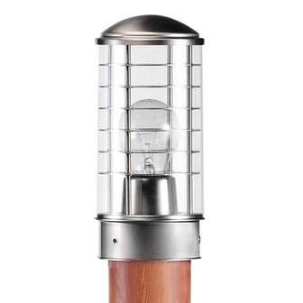 RNO serie, mini lantaarnpaal verlichting, RVS, E27, 400mm, wood effect