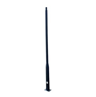 Budget lantaarnpaal-lichtmast met voetplaat zwart, lengte 4,0m, topmaat 60mm