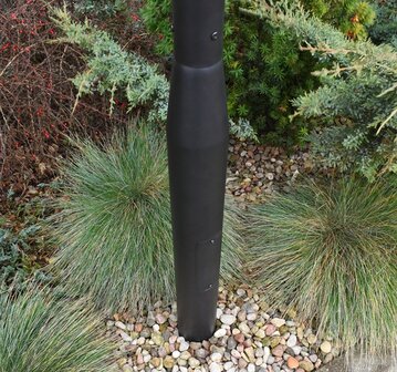 Budget lantaarnpaal-lichtmast met voetplaat zwart, lengte 4,0m, topmaat 60mm