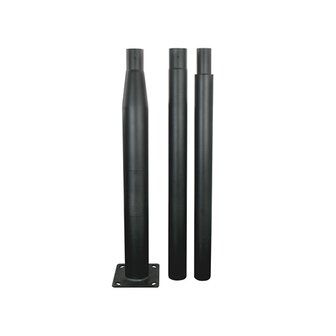 Budget lantaarnpaal-lichtmast met voetplaat zwart, lengte 4,0m, topmaat 60mm