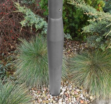 Budget lantaarnpaal-lichtmast met voetplaat grijs, lengte 3,0m, topmaat 60mm