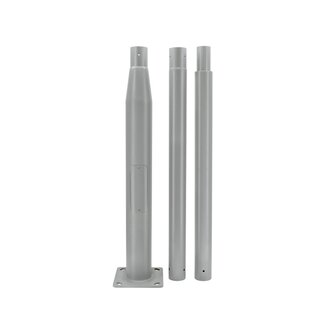 Budget lantaarnpaal-lichtmast met voetplaat grijs, lengte 4,0m, topmaat 60mm