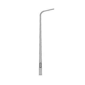 Verzinkte conische lantaarnpaal-lichtmast met uithouder, lichtpunthoogte 8,0m, opschuifmaat 60mm