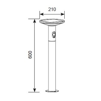 TLS serie, mini solar lantaarnpaal verlichting met bewegingssensor en/of DIM (instelbaar), aluminium, 3W, 210 lumen, 600mm, zwart