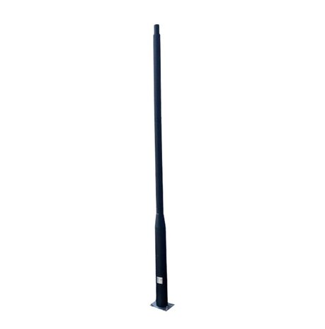 Budget lantaarnpaal-lichtmast met voetplaat zwart, lengte 4,0m, topmaat 60mm