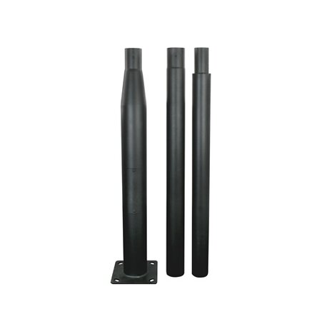 Budget lantaarnpaal-lichtmast met voetplaat zwart, lengte 4,0m, topmaat 60mm