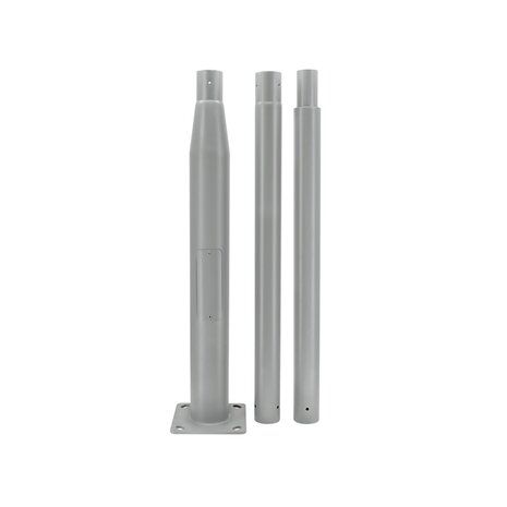 Budget lantaarnpaal-lichtmast met voetplaat grijs, lengte 3,0m, topmaat 60mm